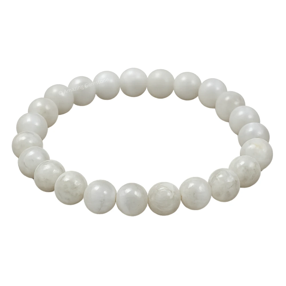 White Moonstone Bracelet (Strechable)