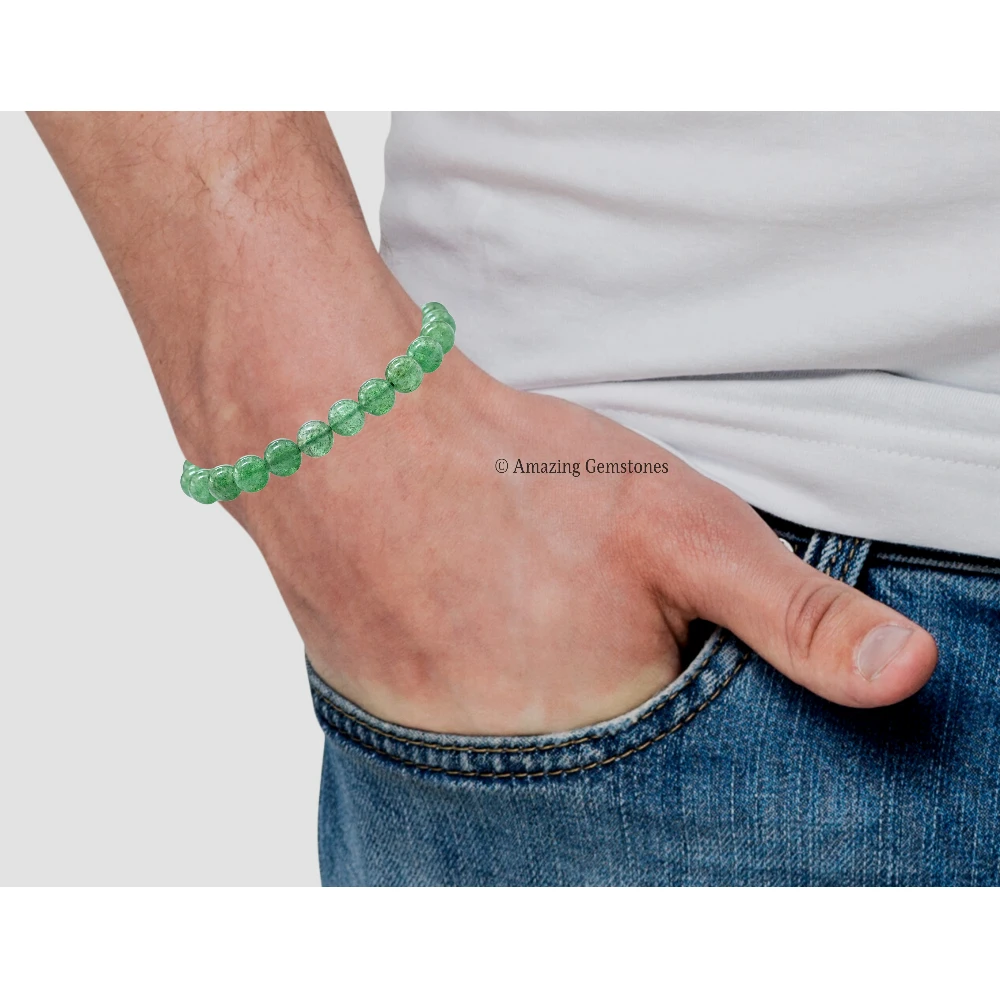 Green Strawberry Quartz Bracelet (Strechable)