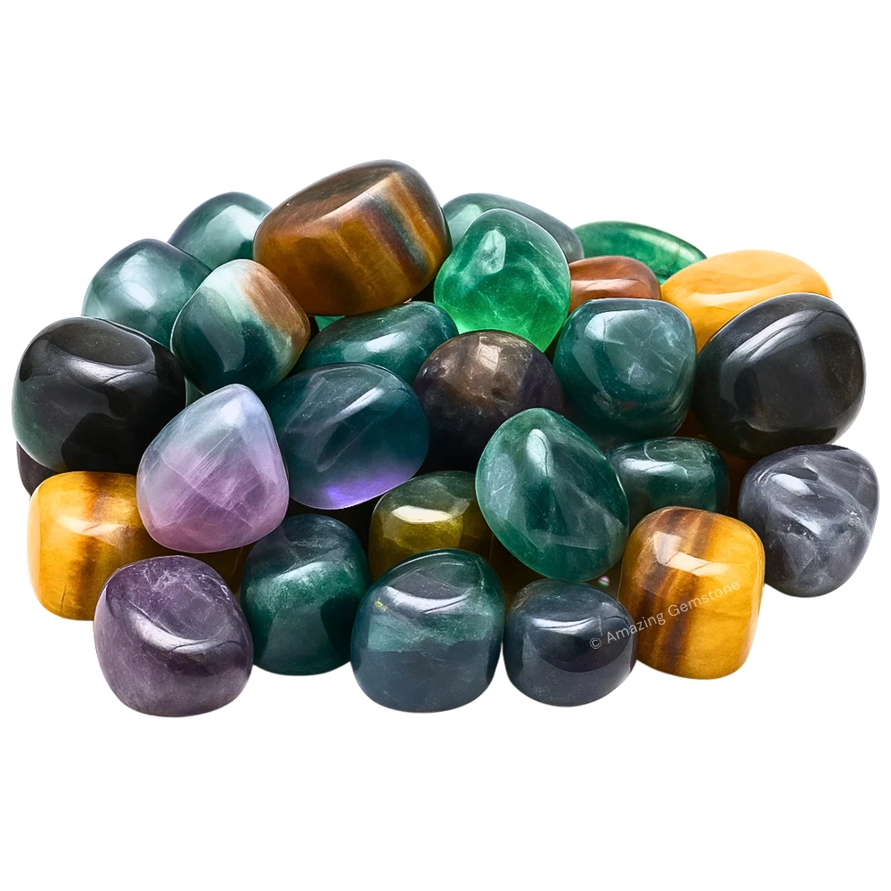 Tumbled Fluorite Crystals Stones (1000+ Carats)