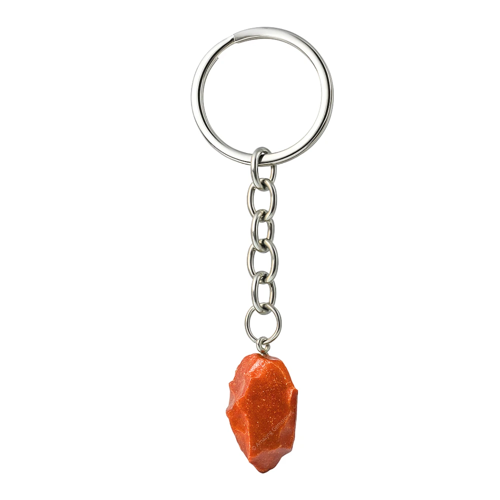 Red Goldstone Keychain Keys Holder (Raw)