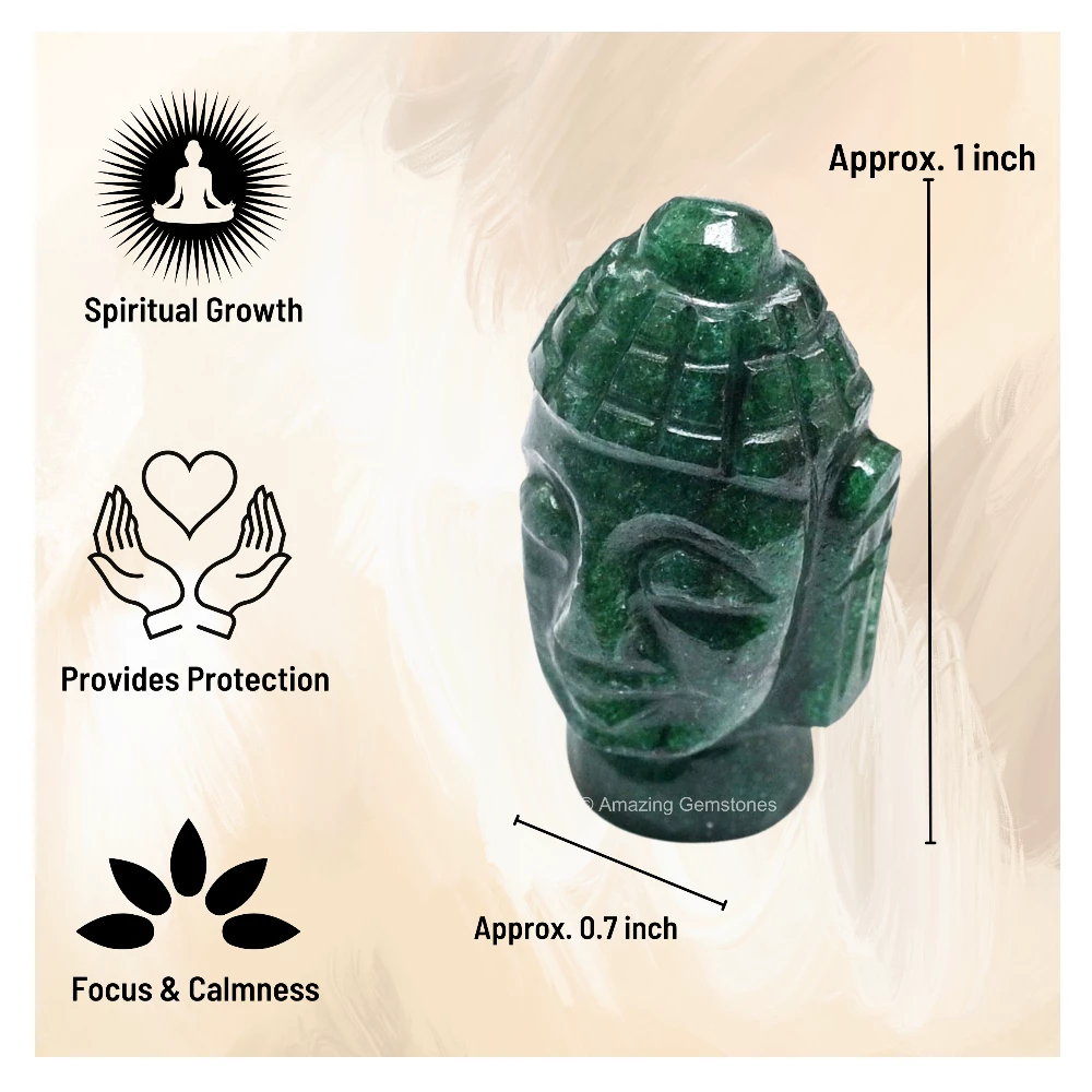 Green Aventurine Buddha Head
