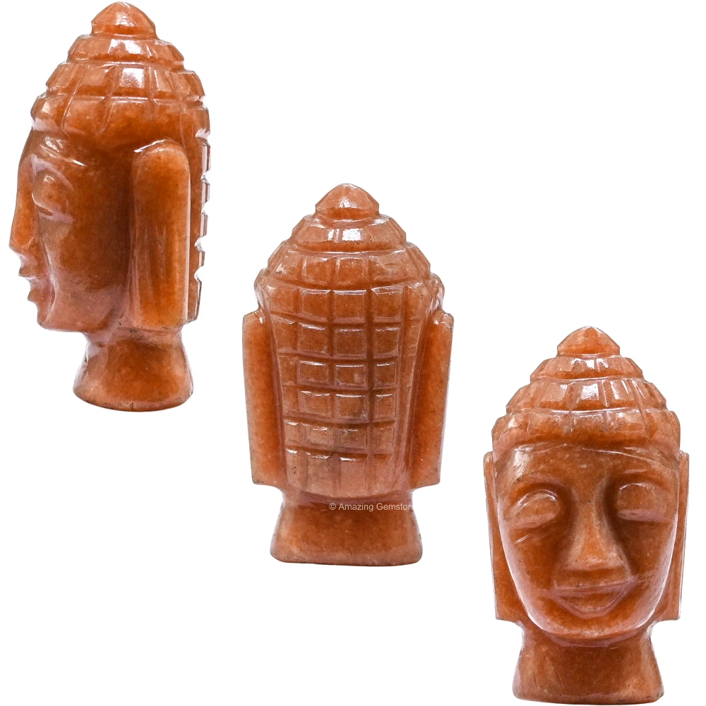 Orange Jasper Buddha Head