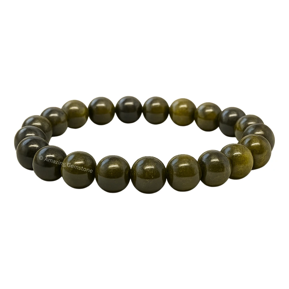 Gold Sheen Obsidian Bracelet (Stretchable)