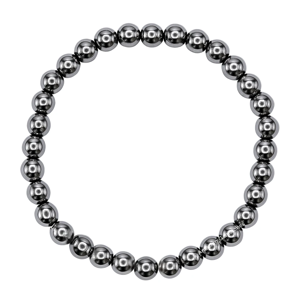 Silver Hematite Healing Crystal Bracelets - 6mm Beads