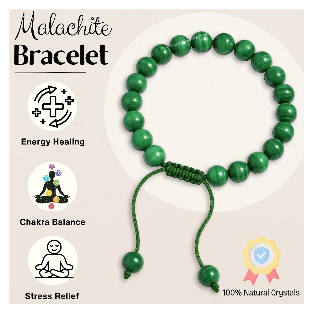 Malachite Bracelet (Adjustable)