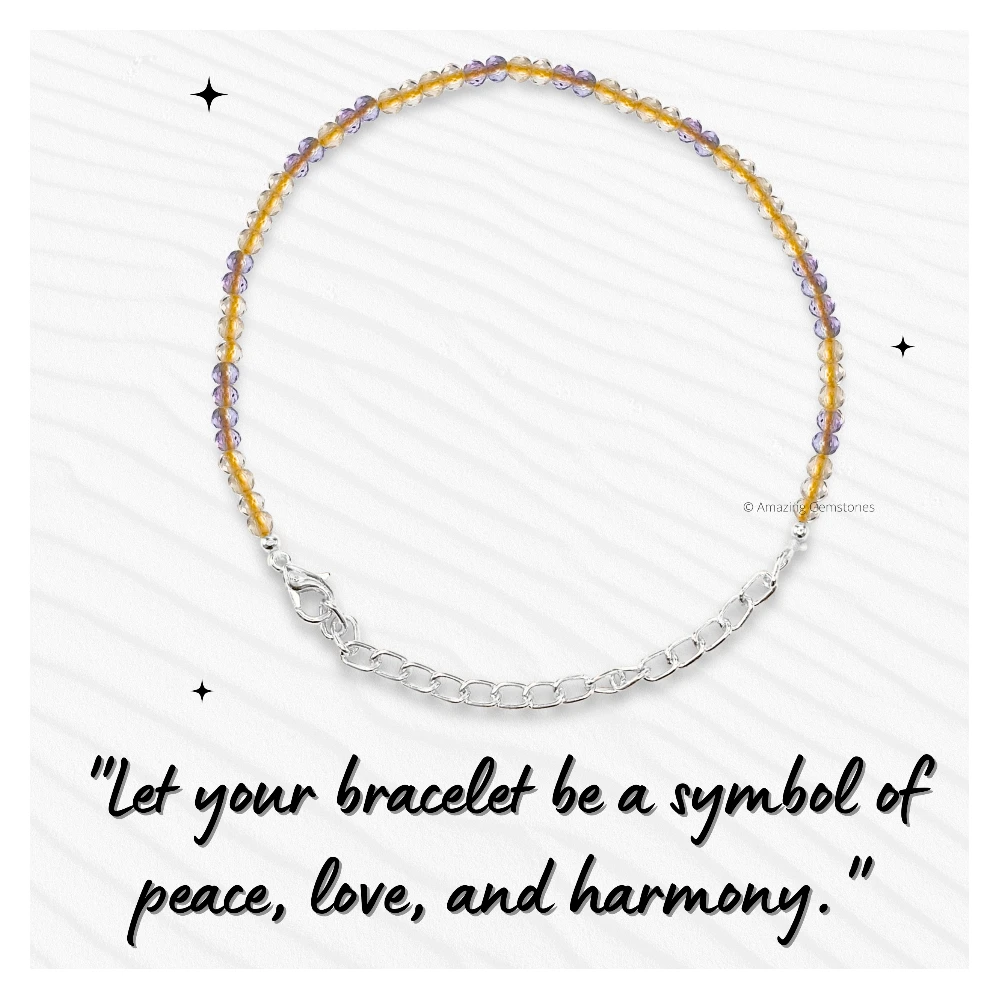 Yellow Fluorite Crystal Bracelet - 2mm Faceted Bead (Silver)