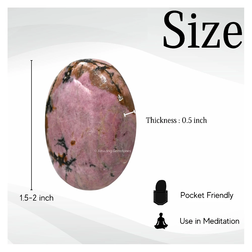 Rhodonite Palm Stone
