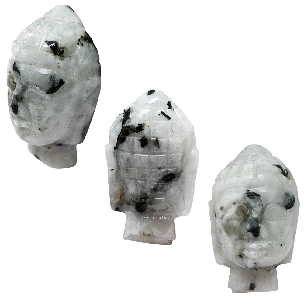 Rainbow Moonstone Buddha Head