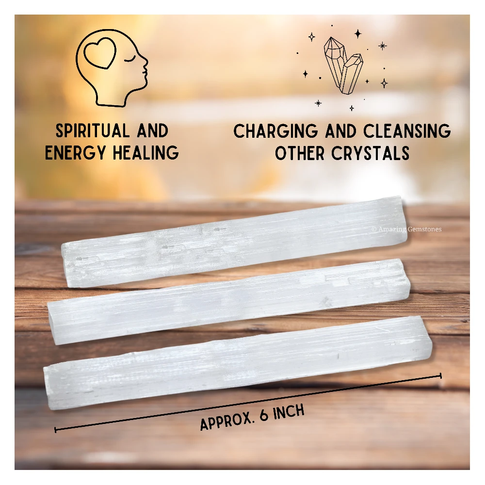 Selenite Charging Stick for Crystals - 6 Inch