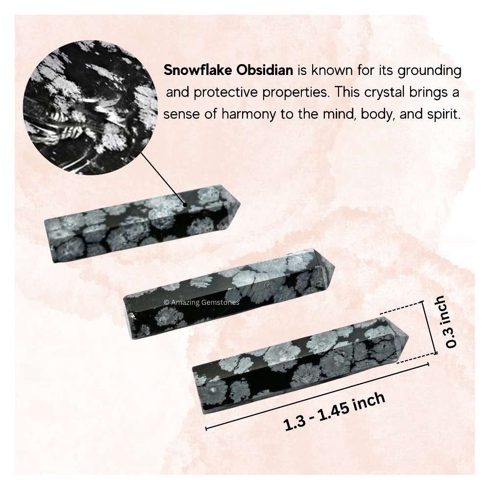Snowflake Obsidian Pencil Points (Set of 50)