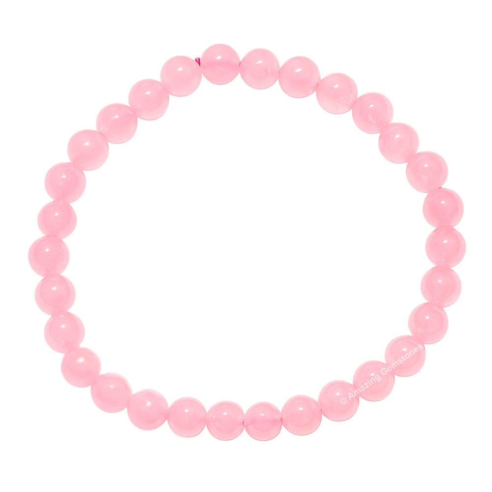 Rose Quartz Healing Crystal Bracelets - 6mm Beads