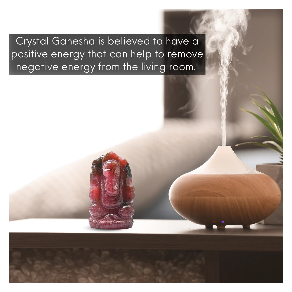 Rhodonite Ganesha Crystal Idol