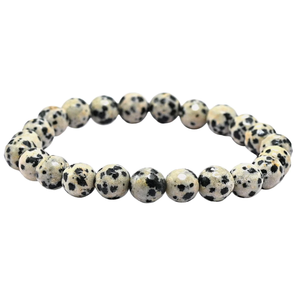 Dalmatian Jasper Bracelet (Faceted-Stretchable)