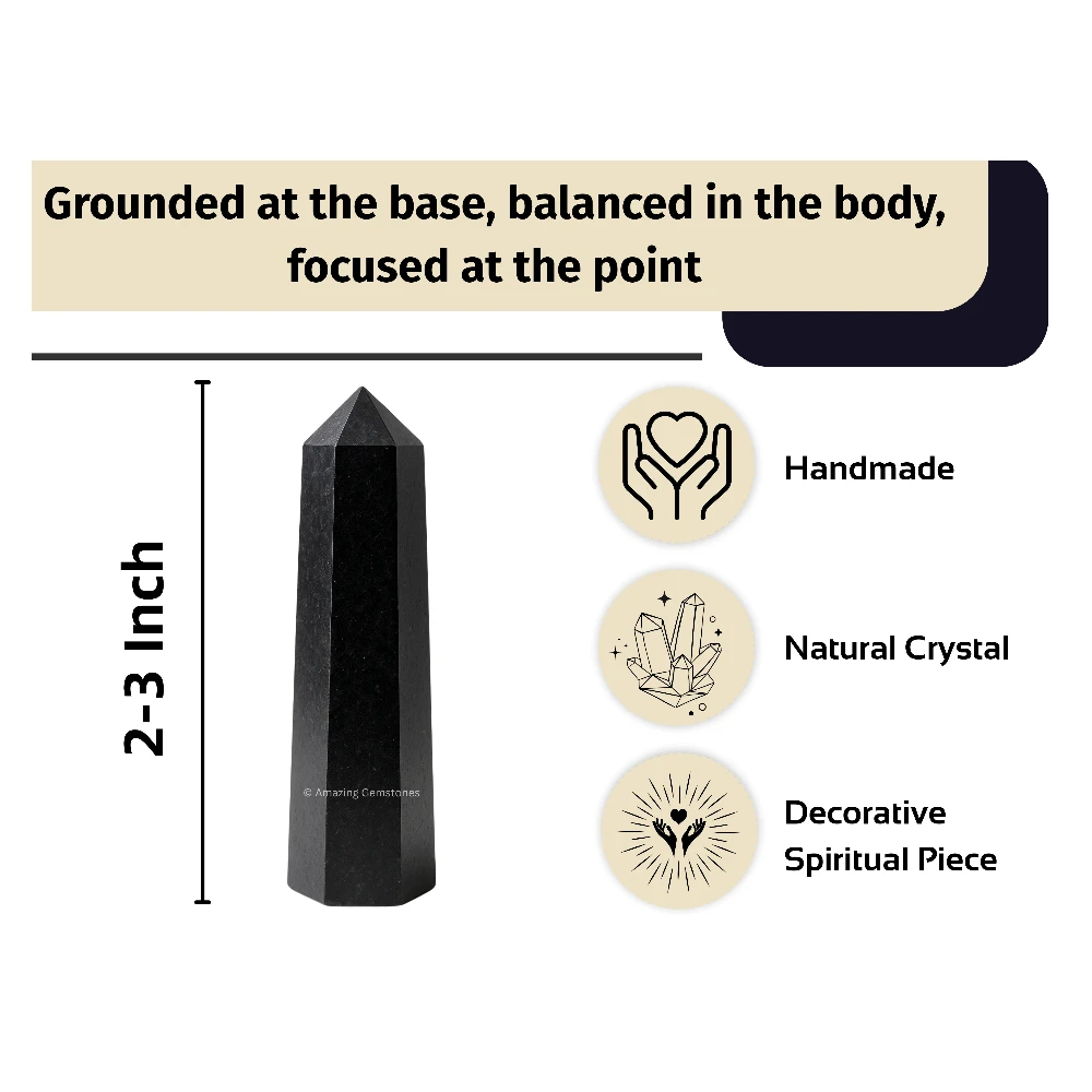 Black Tourmaline Tower (2" to 3" INCH)