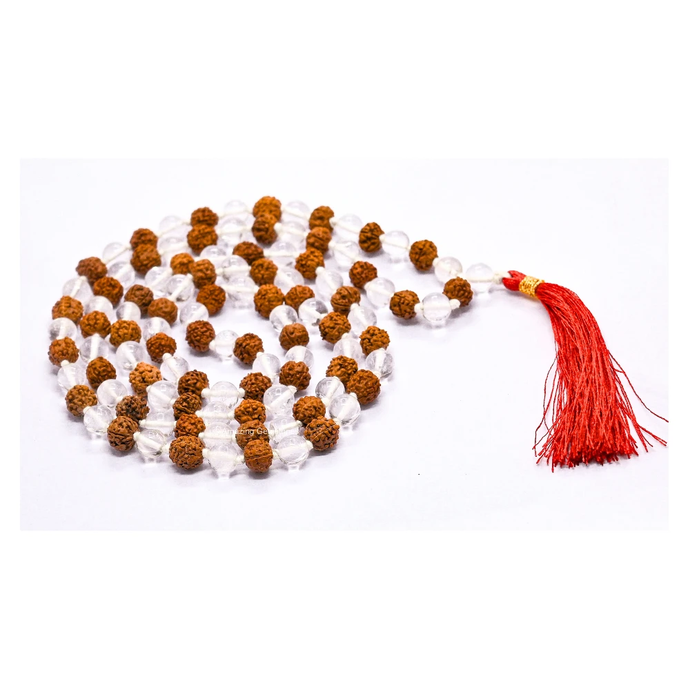 Rudraksha Sphatik Mala (Hand Knotted)