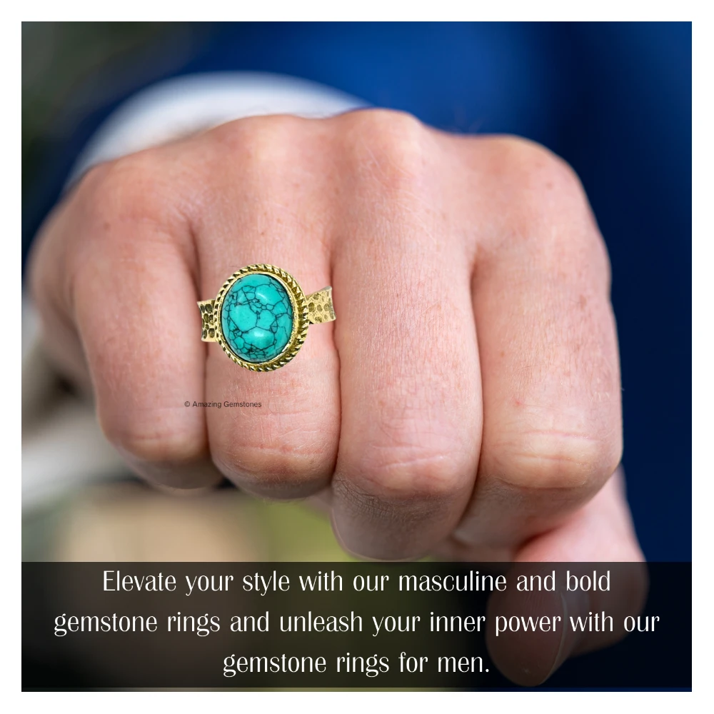 Turquoise Crystal Ring (Gold)