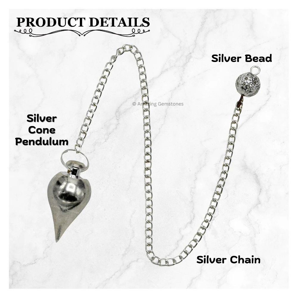Copper Metal Pendulum - Silver Tear Drop (MP01)
