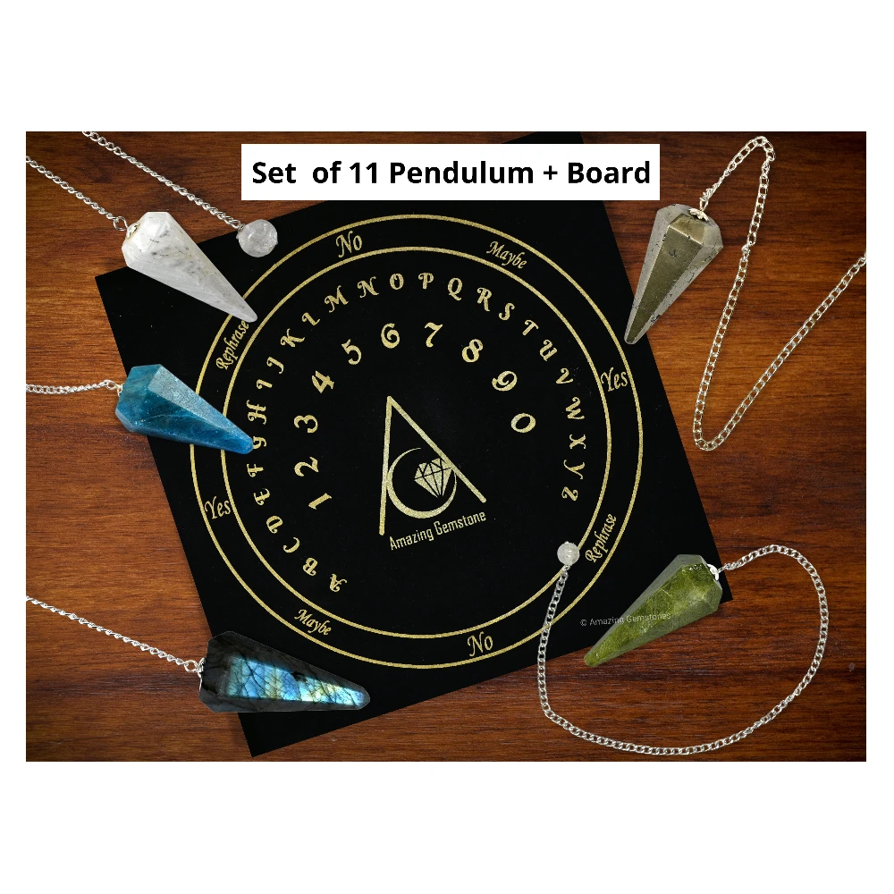 Pack of 11 Crystal Pendulums