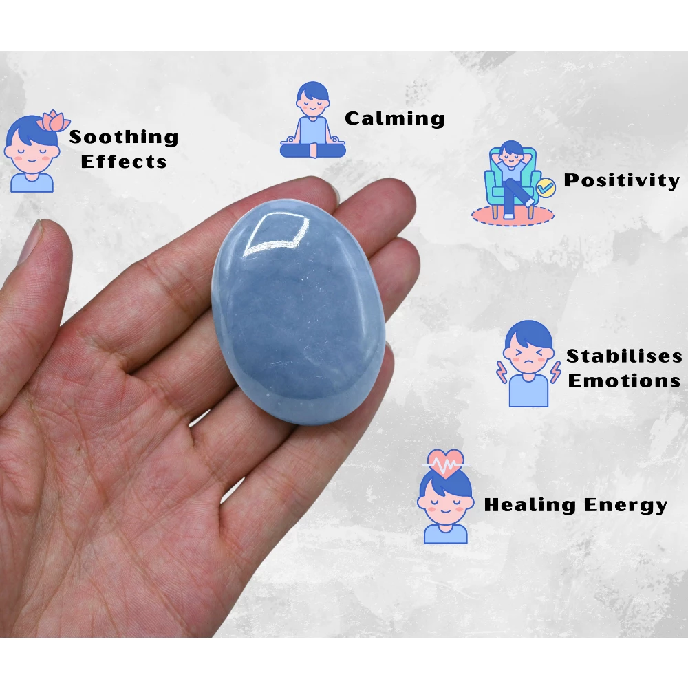Angelite Palm Stone