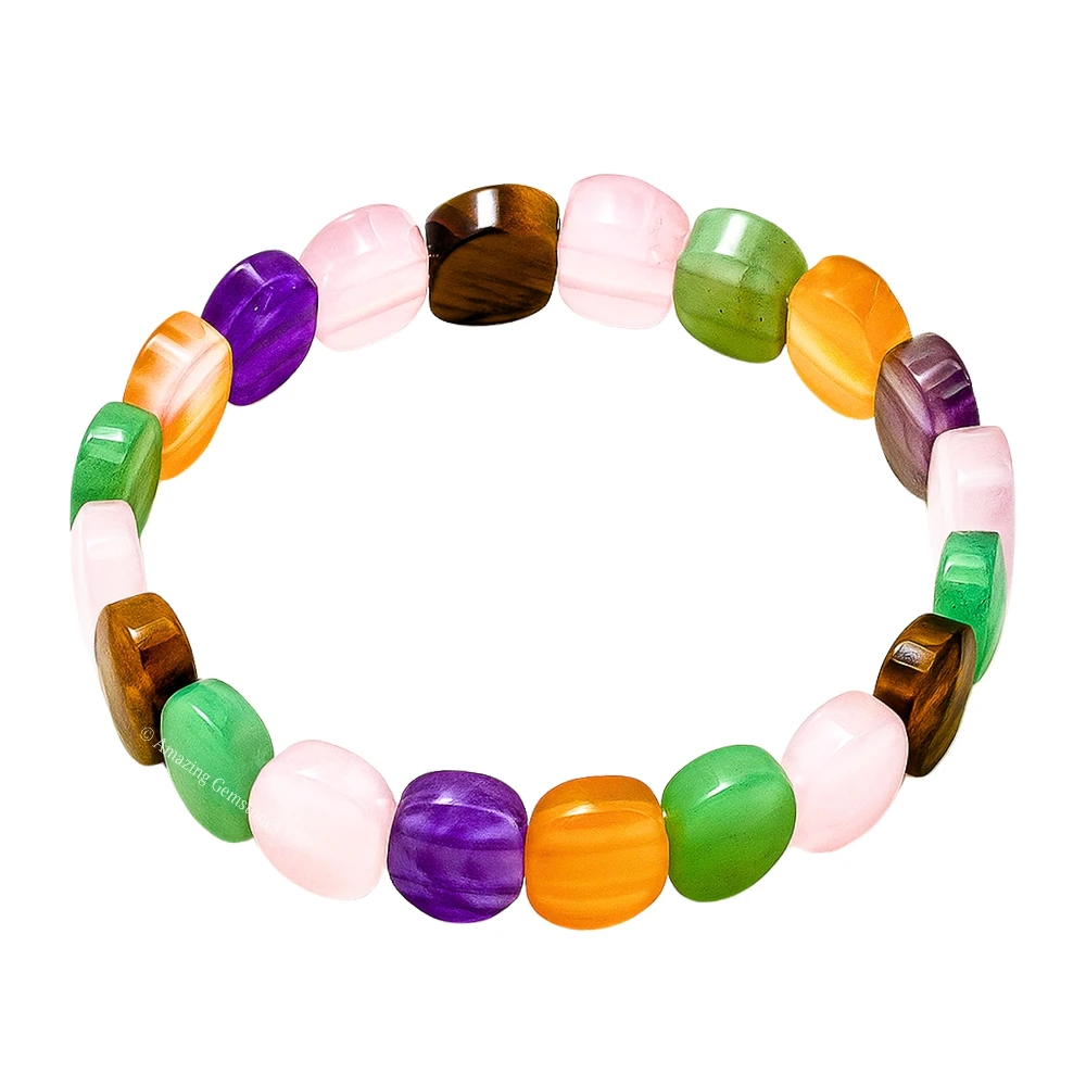 Multi Stone Faceted Bracelet - Oval Stone