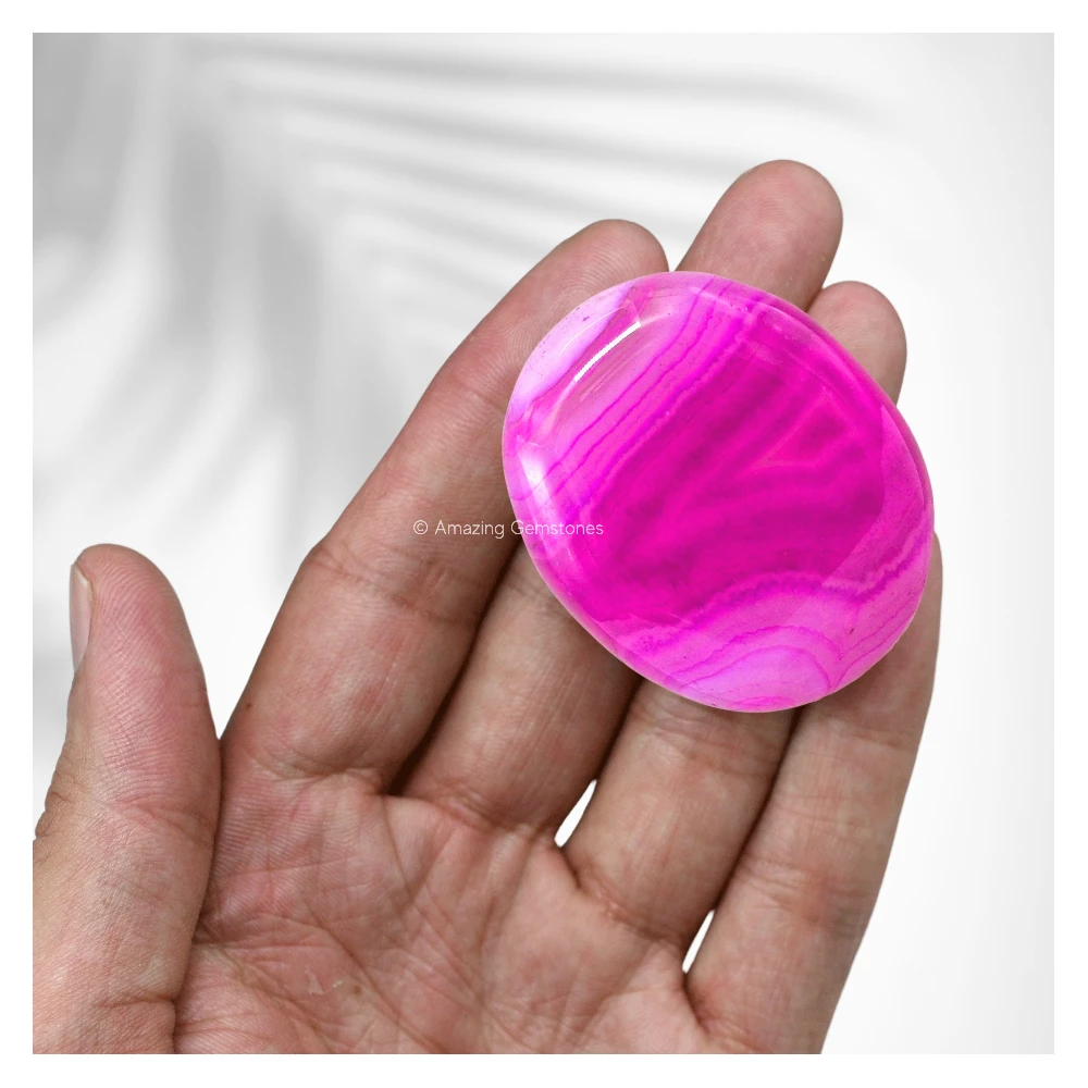 Pink Onyx Palm Stone