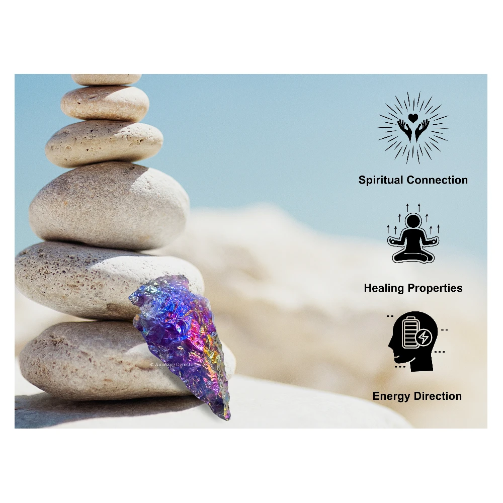 Angel Aura Amethyst Crystal Arrowhead - 1" to 1.5" (3 Pieces)