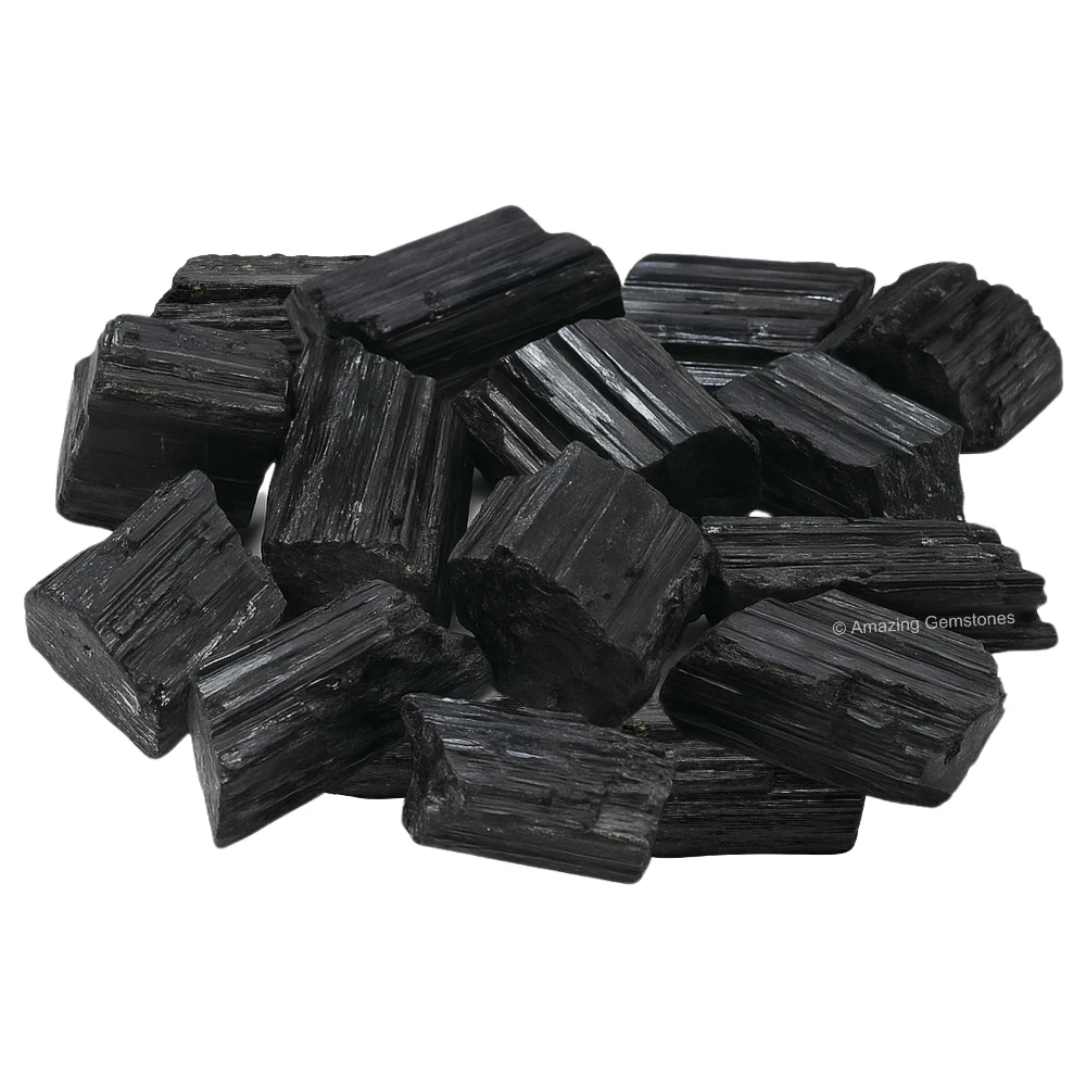 Black Tourmaline Rough Raw Crystal (Half LB Small)