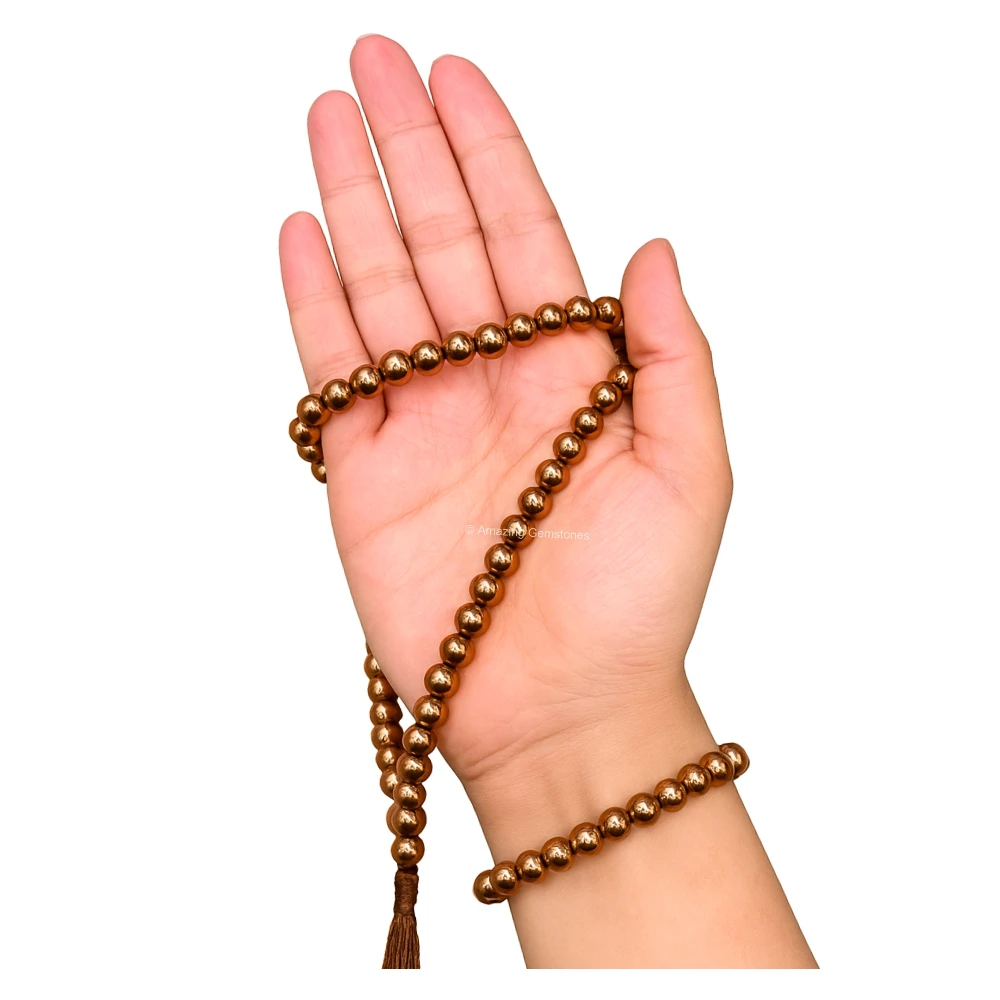 Copper Hematite Mala (Without Knot)