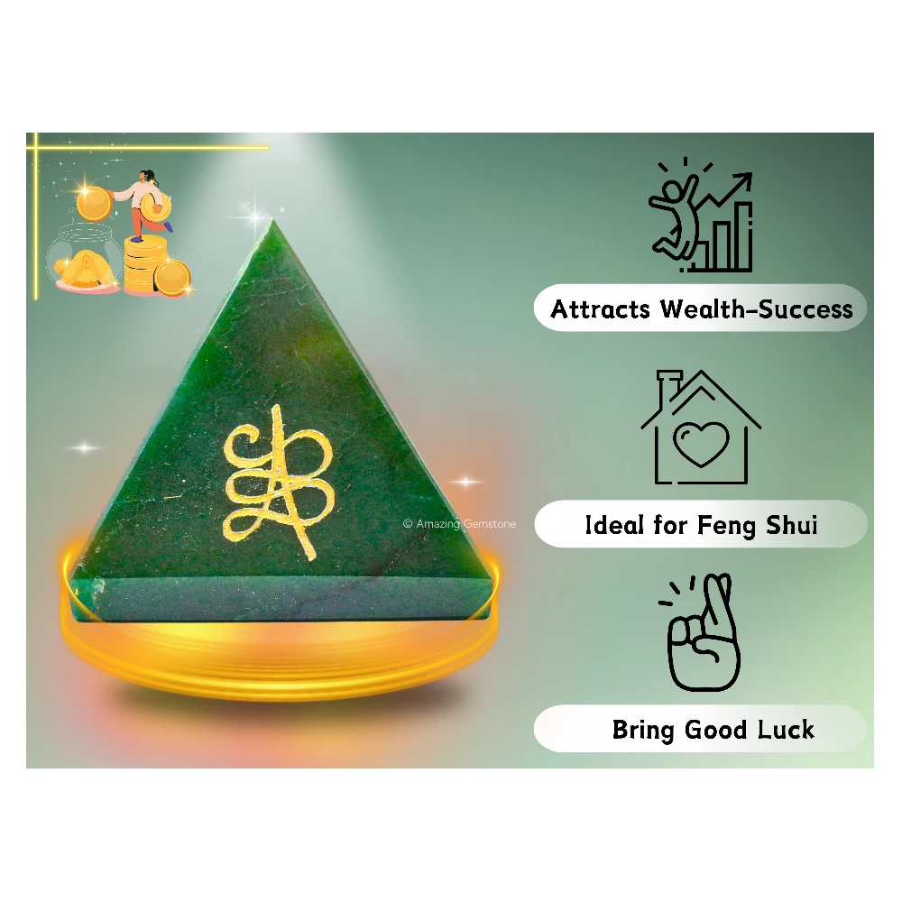 Zibu Money Green Aventurine Pyramid (1 Inch)