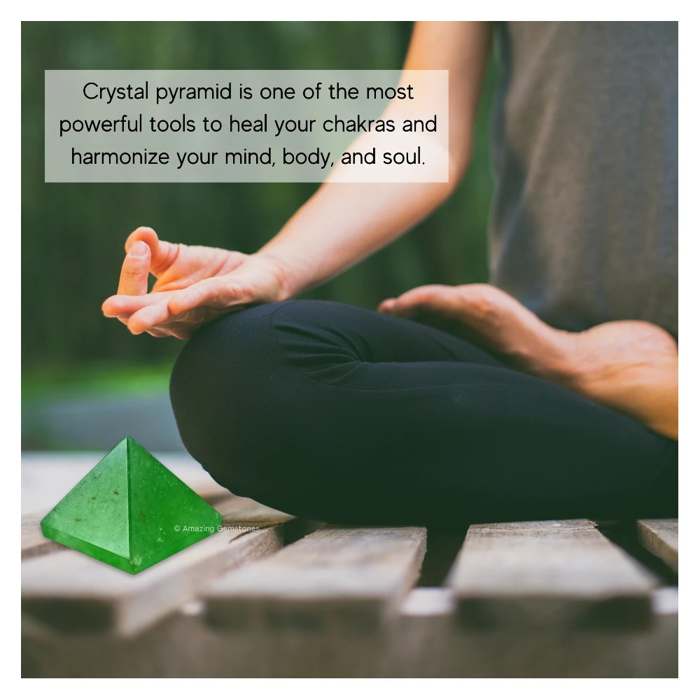 Green Strawberry Quartz Pyramid (1 Inch)