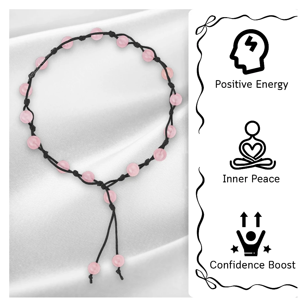Rose Quartz Anklet (Hand Knotted)