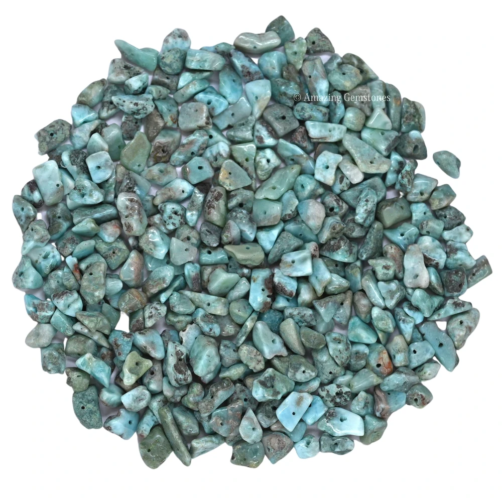 Larimar Chips - Pre Drilled