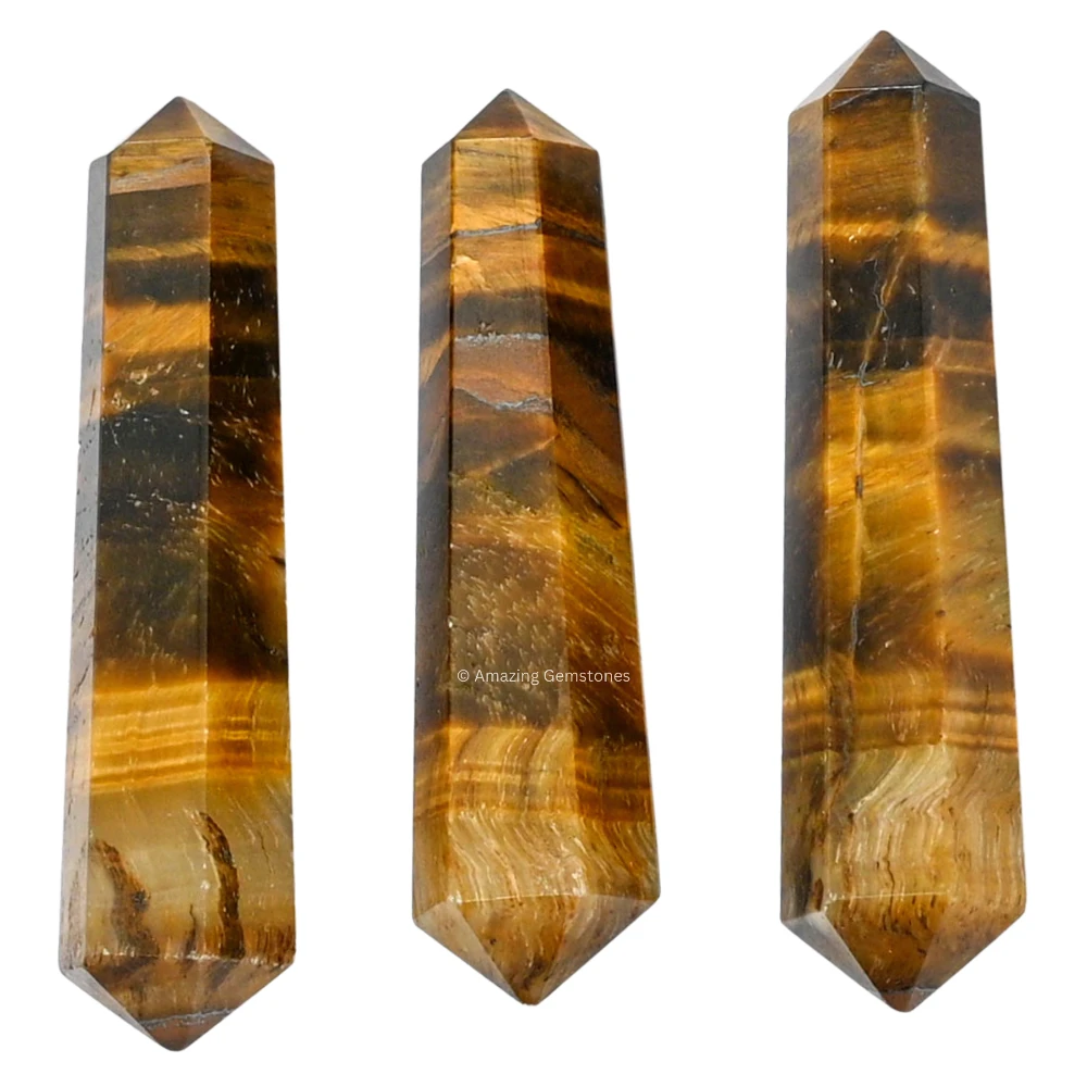 Tiger Eye Pencil Points (Double Terminated) (Set of 10)