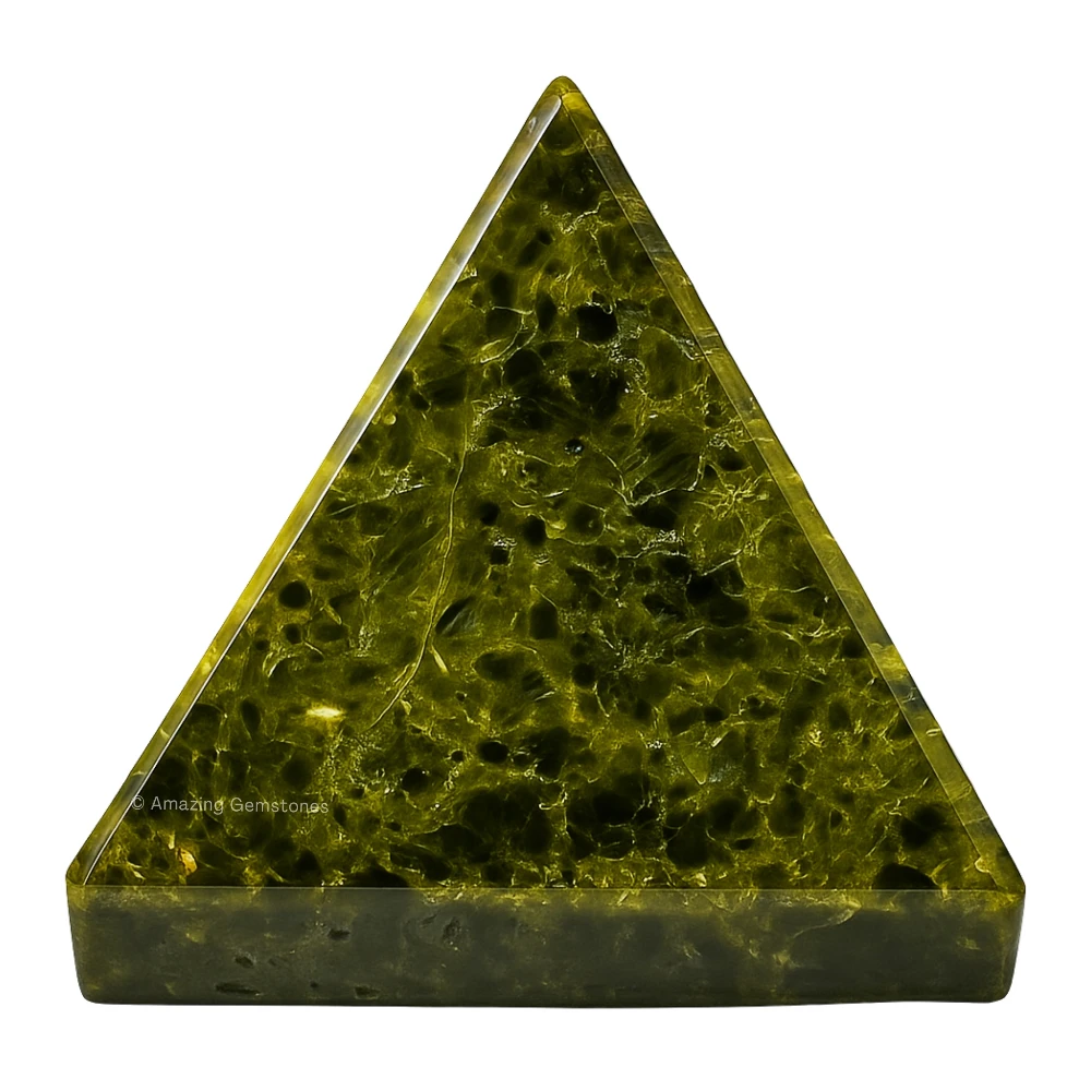 Green Tourmaline in Matrix Pyramid (1.5 Inch)