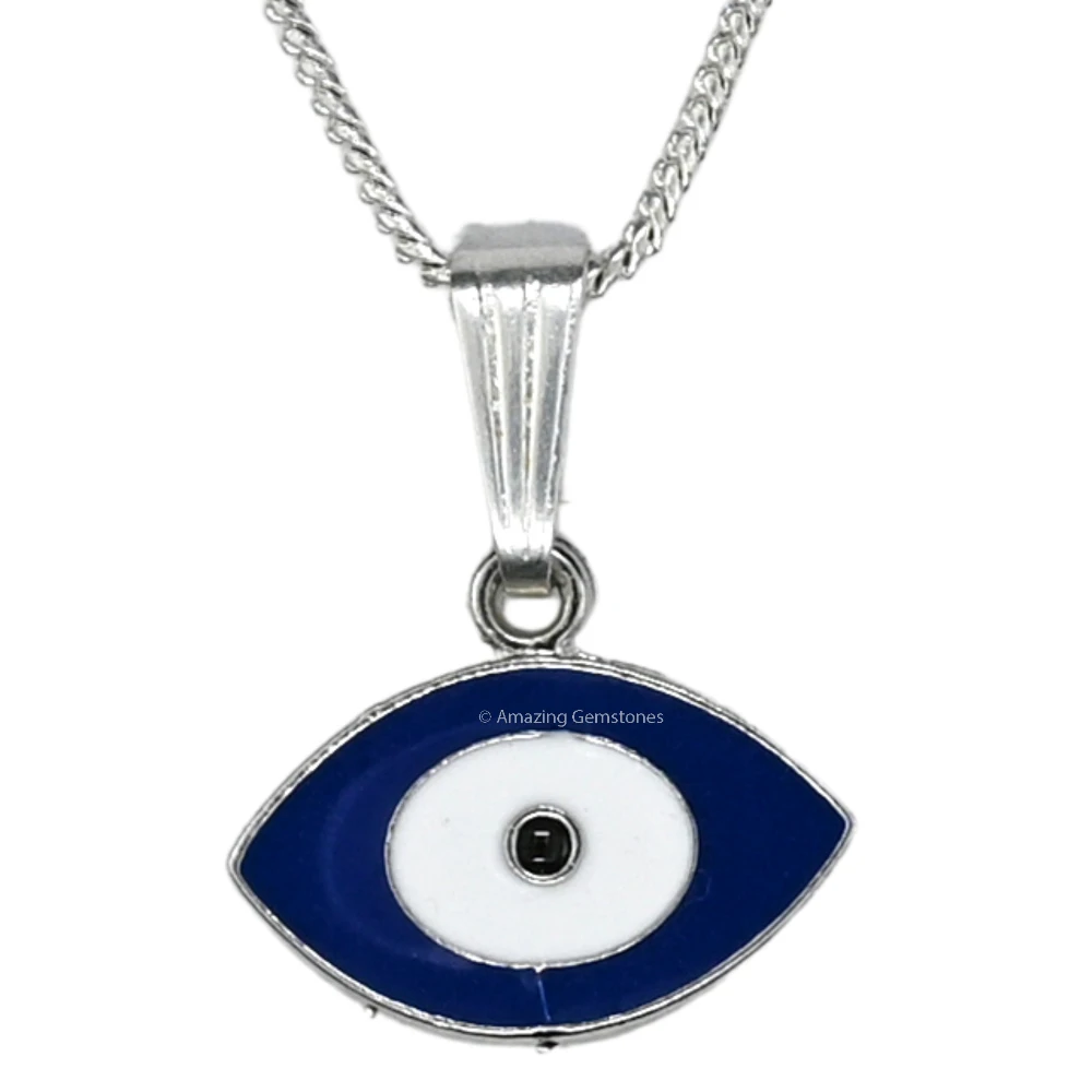 Blue Evil Eye Pendant (Silver)