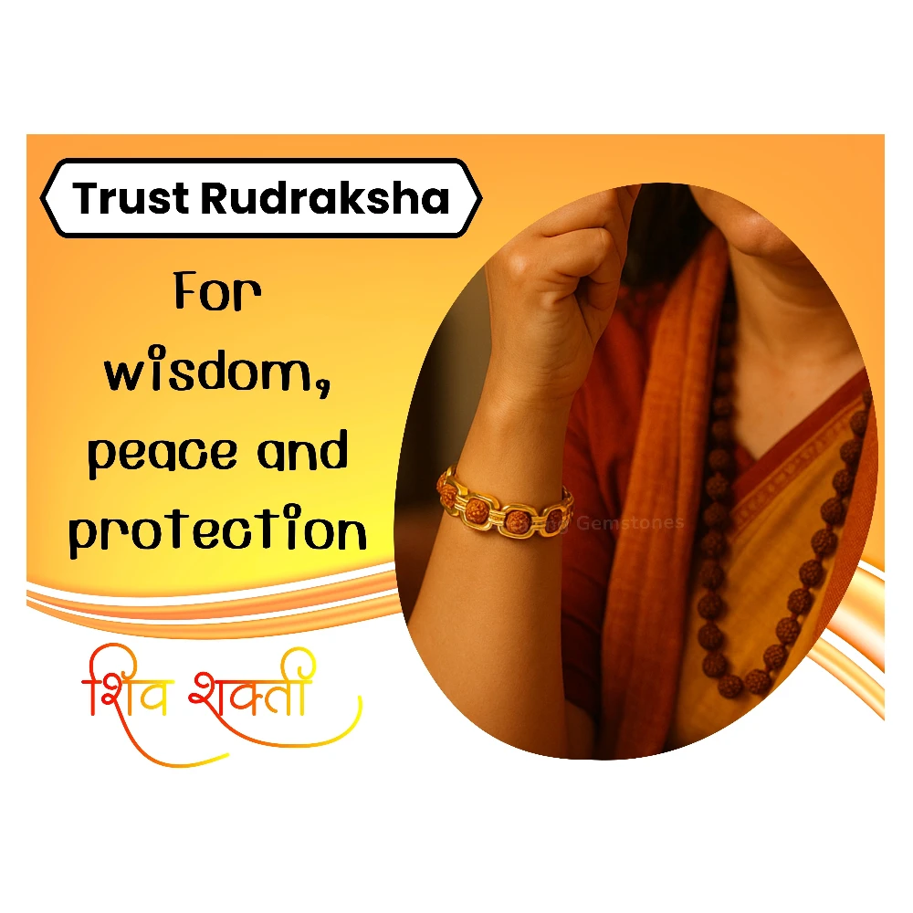 Rudraksha Bracelet (Premium Gold Chain)