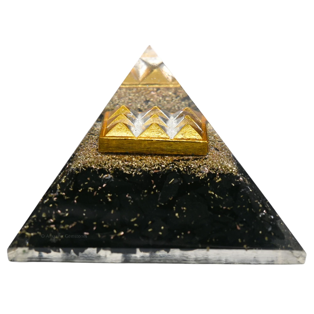 Shungite Orgone Pyramid - Under 9 Pyramid Plate