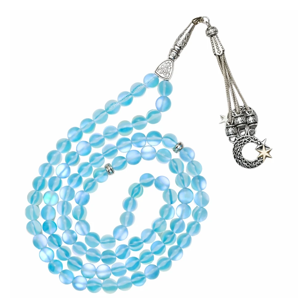 Blue Mermaid Tasbeeh Sibha Prayer Beads (Silver)