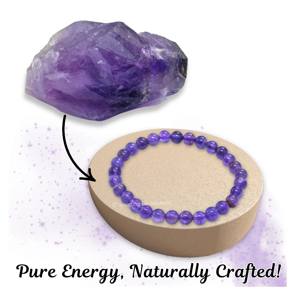 Amethyst Healing Crystal Bracelets - 6mm Beads