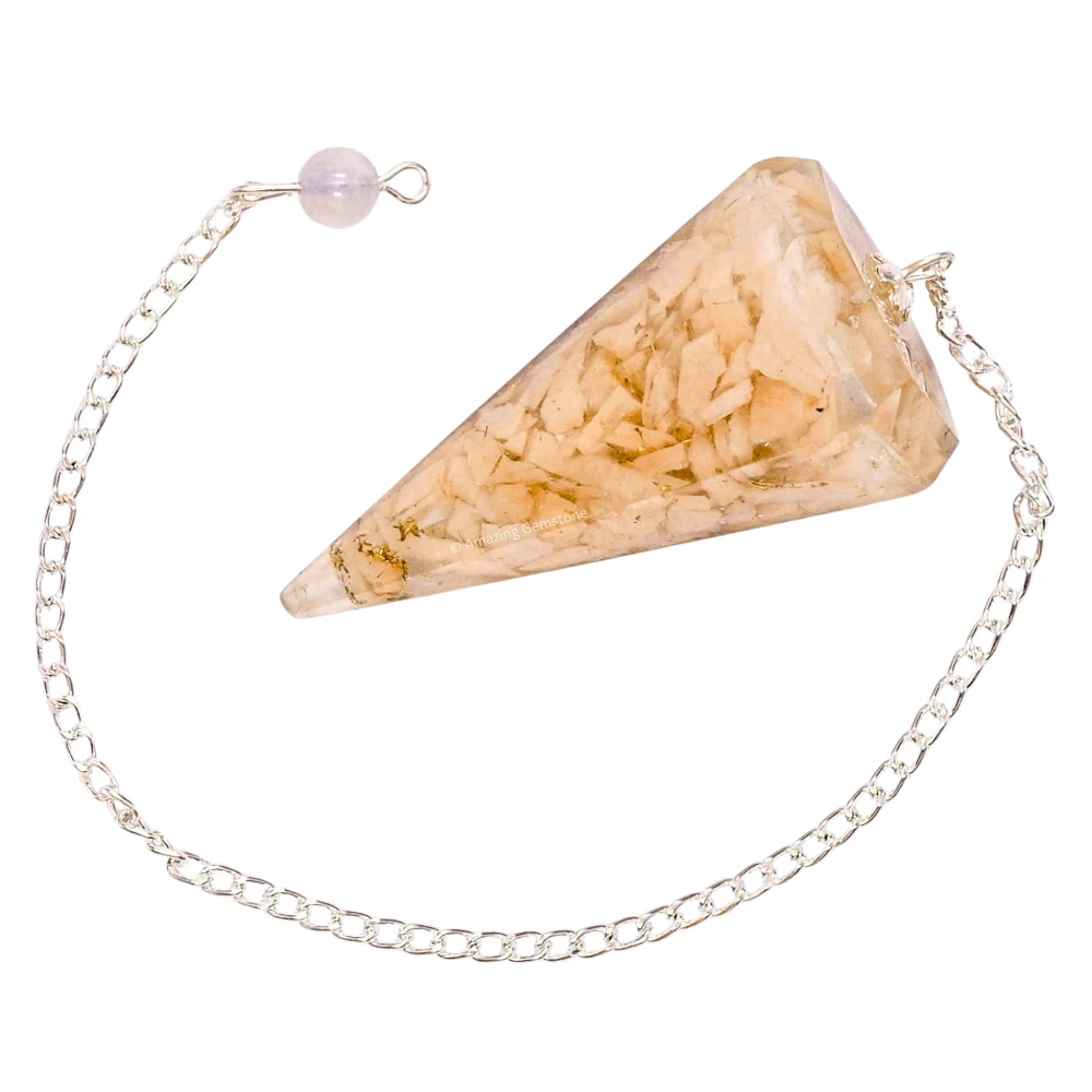 Cream Moonstone Orgone Pendulum