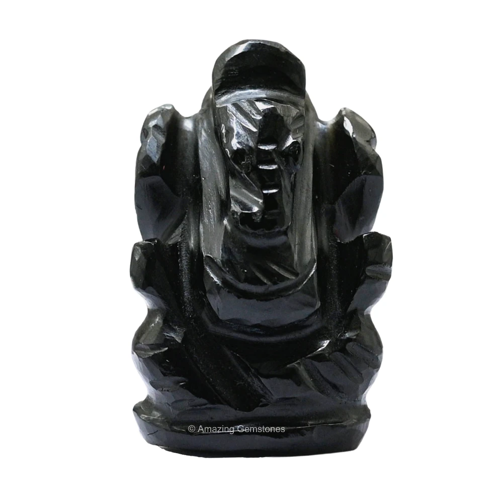 Black Agate Ganesha Crystal Idol