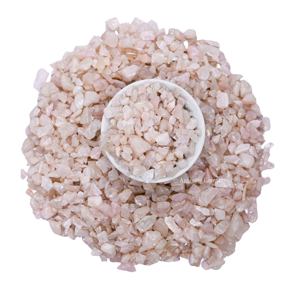 Angel Aura Rose Quartz Chips (1LB)