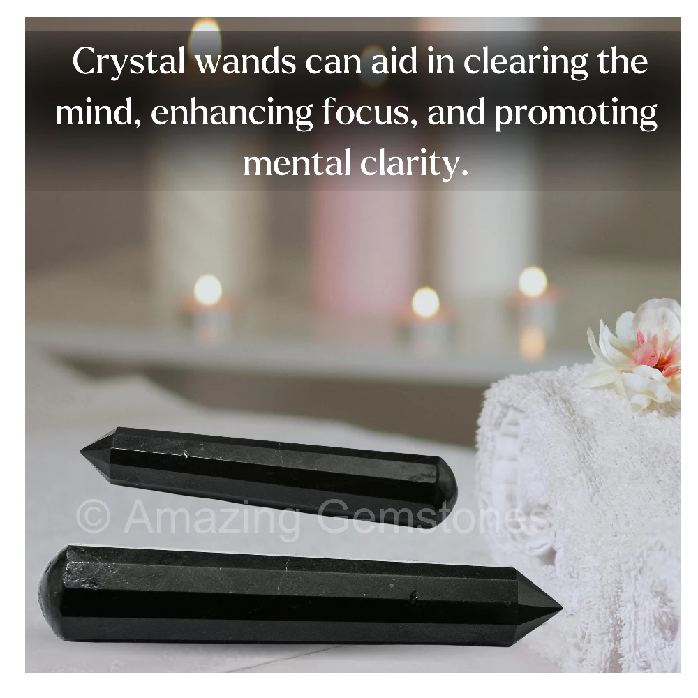 Black Tourmaline Wand (Faceted)