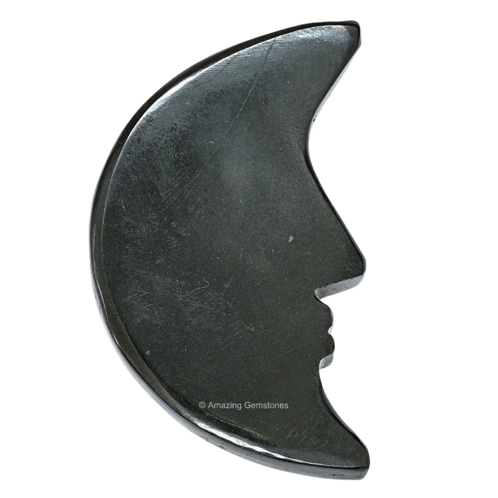 Black Agate Crescent Moon