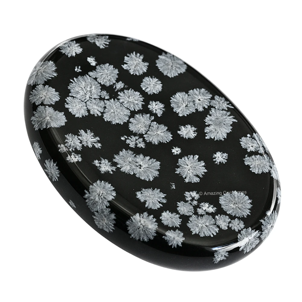 Snowflake Obsidian Worry Stone