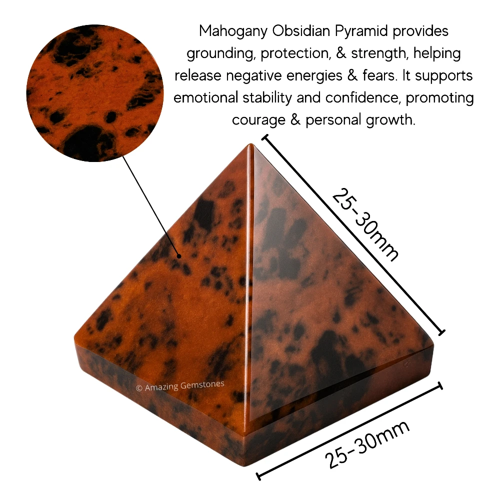 Mahogany Obsidian Pyramid (1 Inch)