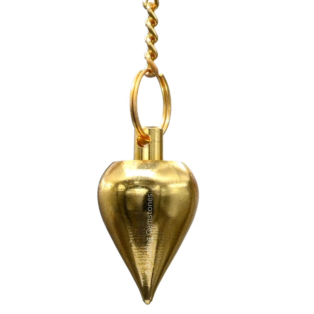 Copper Metal Pendulum - Gold Dome Cone (MP107)