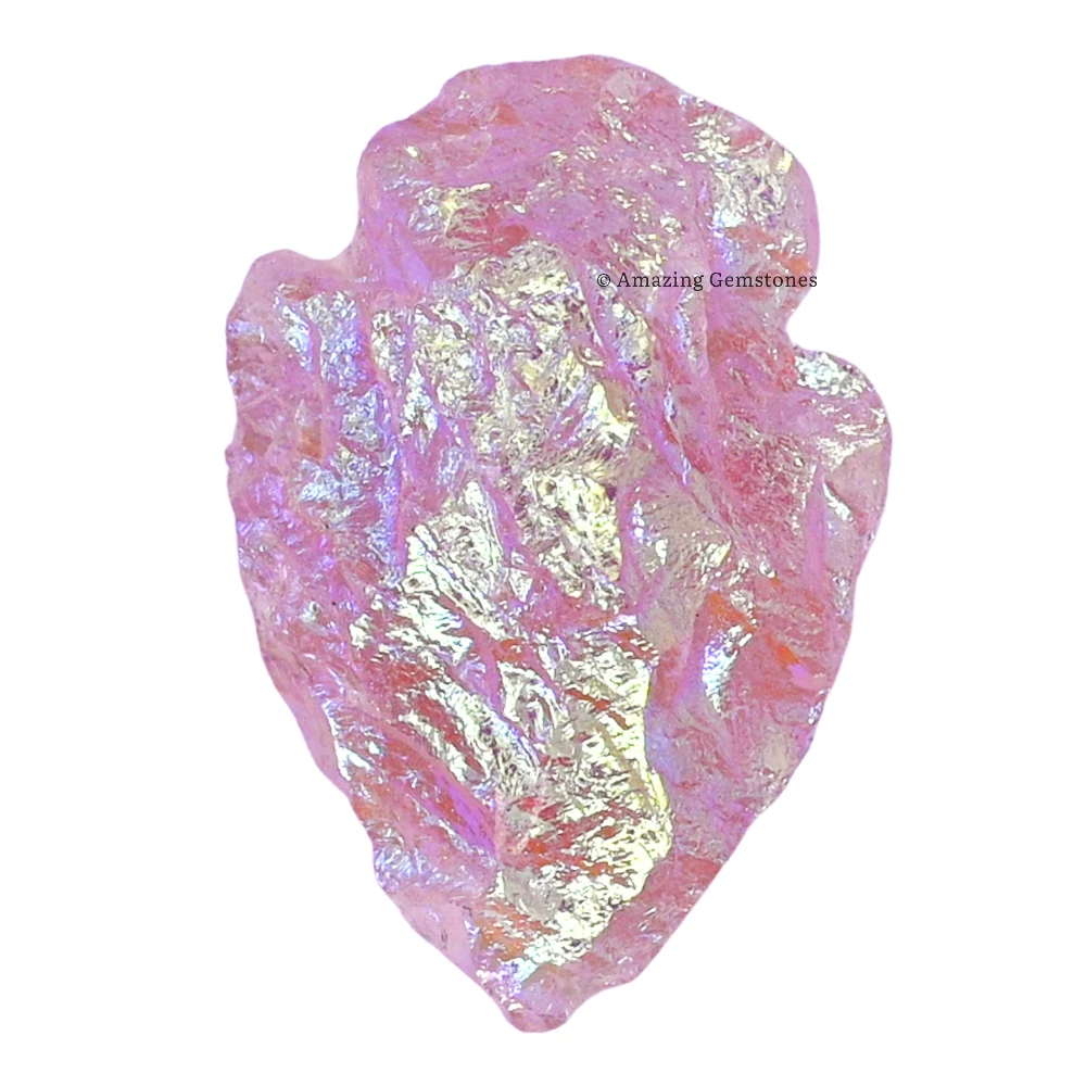Angel Aura Rose Quartz Crystal Arrowhead - 1" to 1.5" (3 Pieces)