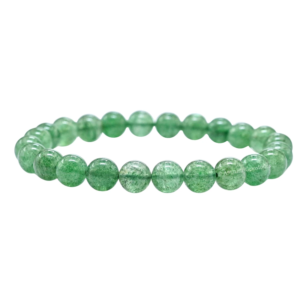 Green Strawberry Quartz Bracelet (Strechable)