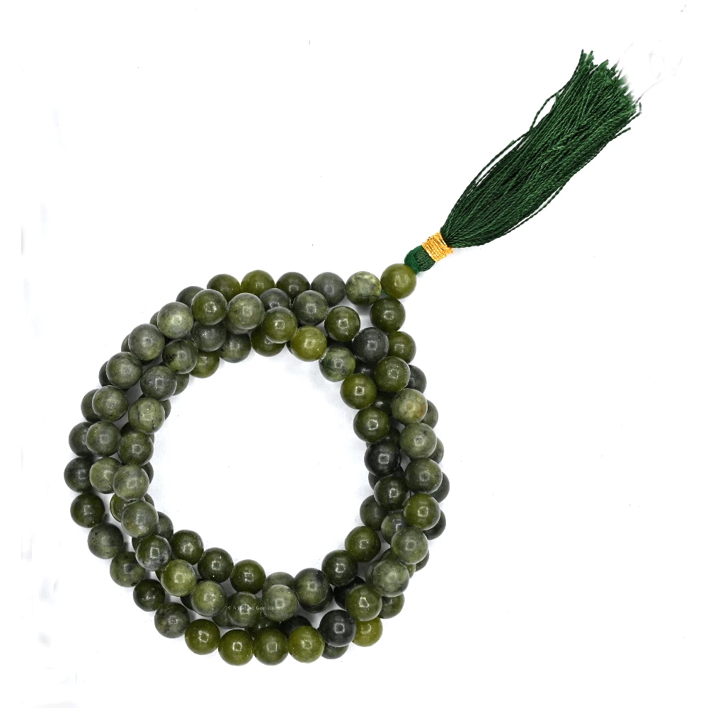 Green Jade Mala (Without Knot)